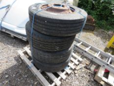 4 X LORRY WHEELS AND TYRES 265/70R19.5 THIS LOT IS SOLD UNDER THE AUCTIONEERS MARGIN SCHEME, TH