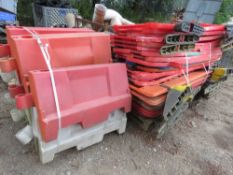 STACK OF PLASTIC CHAPTER 8 BARRIERS PLUS WATER FILLED BARRIERS. THIS LOT IS SOLD UNDER THE AUCTIO