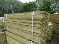 LARGE PACK OF PRESSURE TREATED FEATHER EDGE FENCE CLADDING TIMBER BOARDS. 1.65M LENGTH X 100MM WIDTH