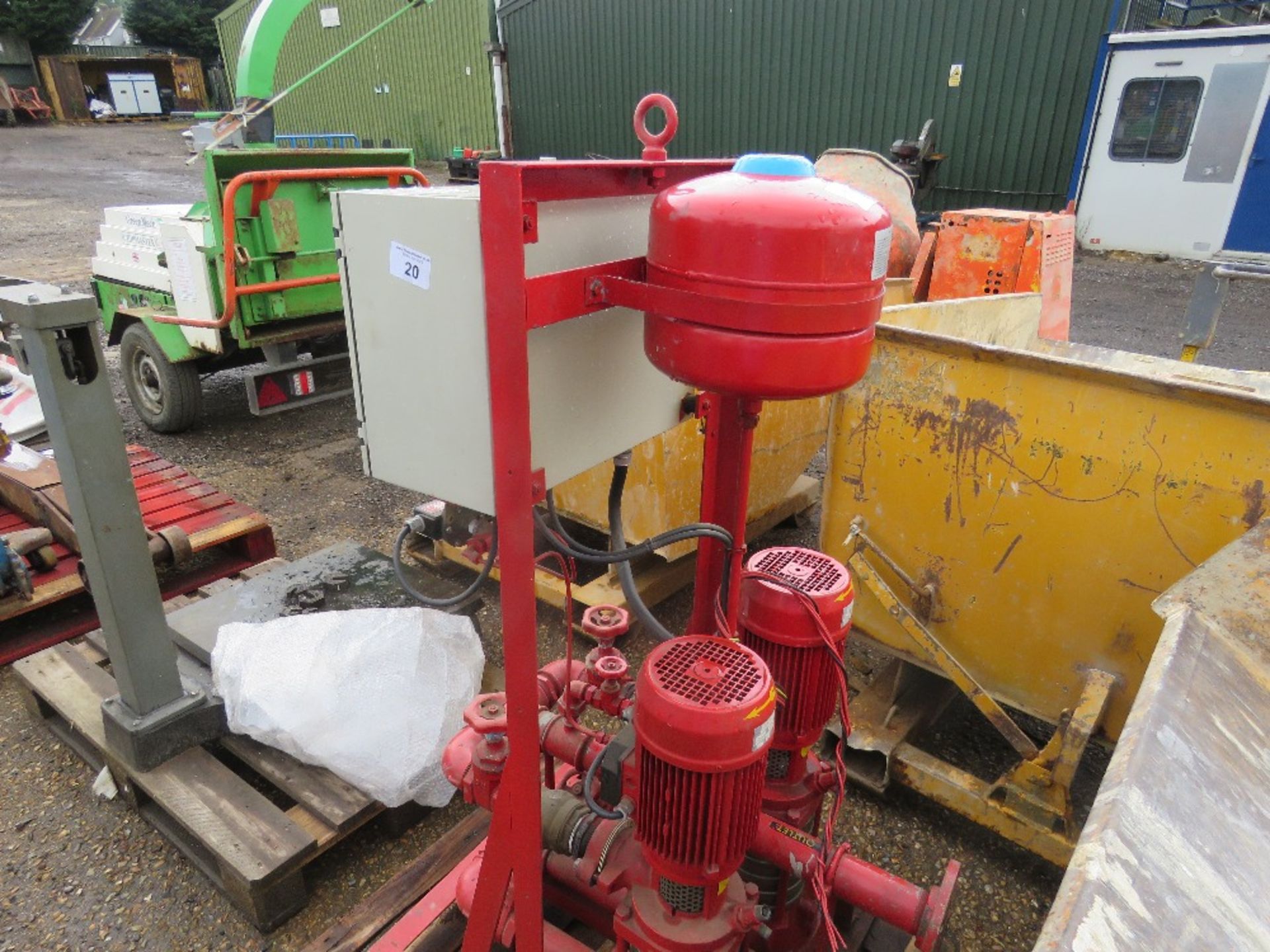 PULLEN SERIES E FIRE PAK TWIN PUMP WATER PUMP UNIT WITH CONTROL PANEL. THIS LOT IS SOLD UNDER TH - Image 2 of 7