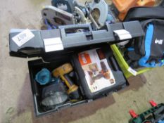 TOOL BOX PLUS ASSORTED BATTERY TOOLS. THIS LOT IS SOLD UNDER THE AUCTIONEERS MARGIN SCHEME, THERE