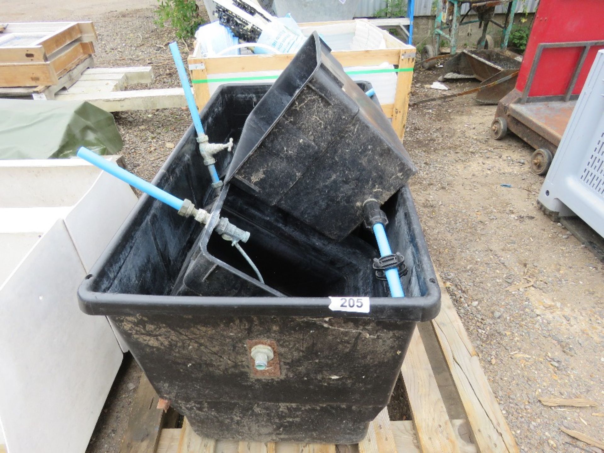 5 X ASSORTED WATER TROUGHS.