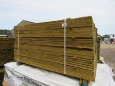 LARGE PACK OF PRESSURE TREATED FEATHER EDGE FENCE CLADDING TIMBER BOARDS. 1.50M LENGTH X 100MM WIDTH