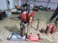 HILTI DD150U DIAMOND CORE DRILLING RIG WITH 7NO CORE BITS, OWNER RETIRING. THIS LOT IS SOLD UNDER