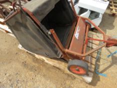 TOWED GARDEN TRACTOR SWEEPER COLLECTOR. THIS LOT IS SOLD UNDER THE AUCTIONEERS MARGIN SCHEME, THE