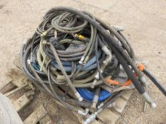 ASSORTED HYDRAULIC HOSES AND LEVERS ETC.
