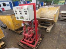 PULLEN SERIES E FIRE PAK TWIN PUMP WATER PUMP UNIT WITH CONTROL PANEL. THIS LOT IS SOLD UNDER TH