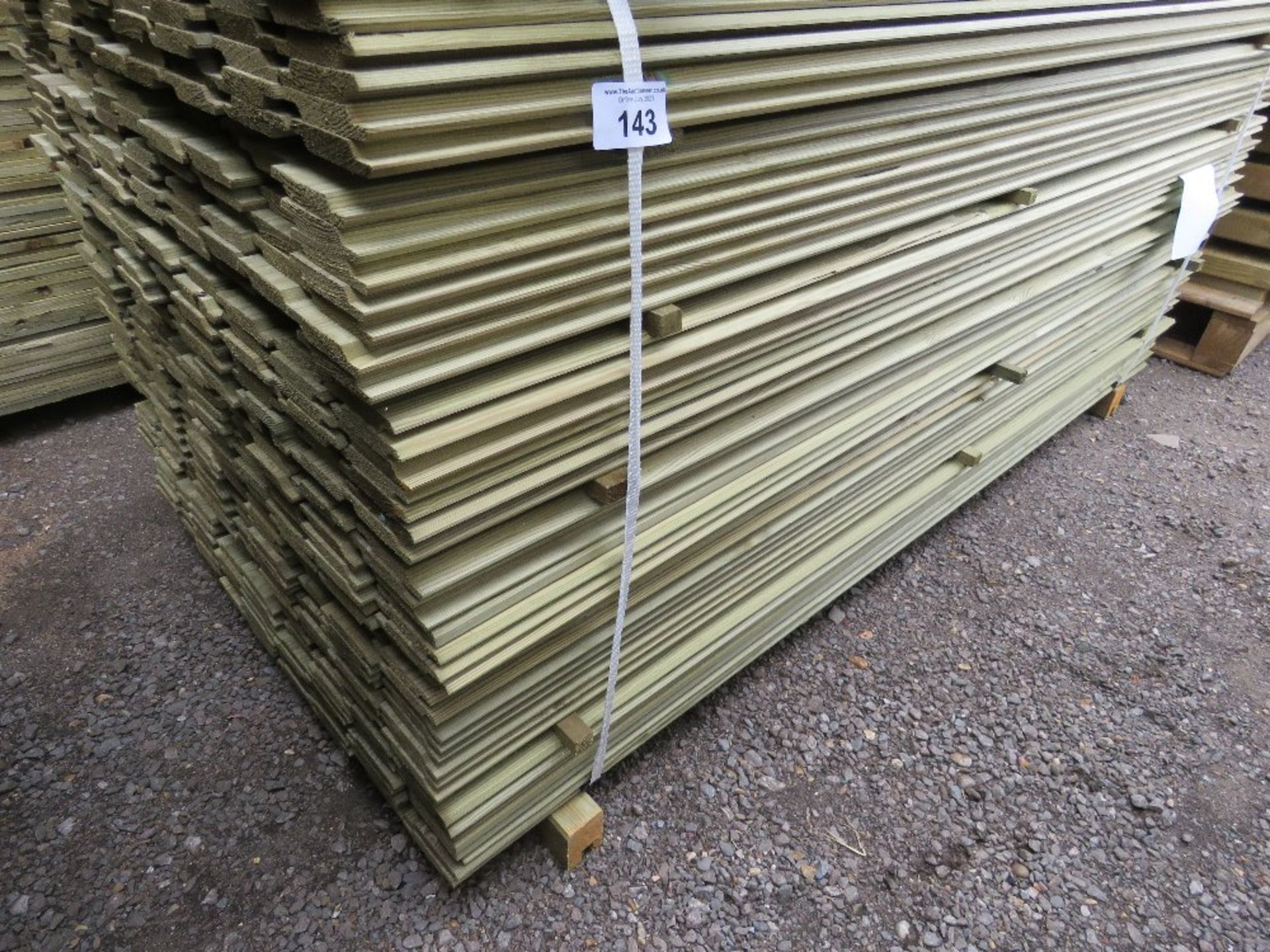 LARGE PACK OF PRESSURE TREATED SHIPLAP FENCE CLADDING TIMBER BOARDS. 1.83M LENGTH X 100MM WIDTH APPR