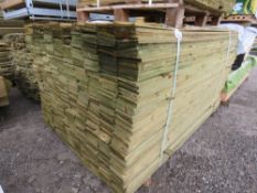 PACK OF TREATED FEATHER EDGE TIMBER CLADDING BOARDS: 1.65M LENGTH X 100MM WIDTH APPROX.