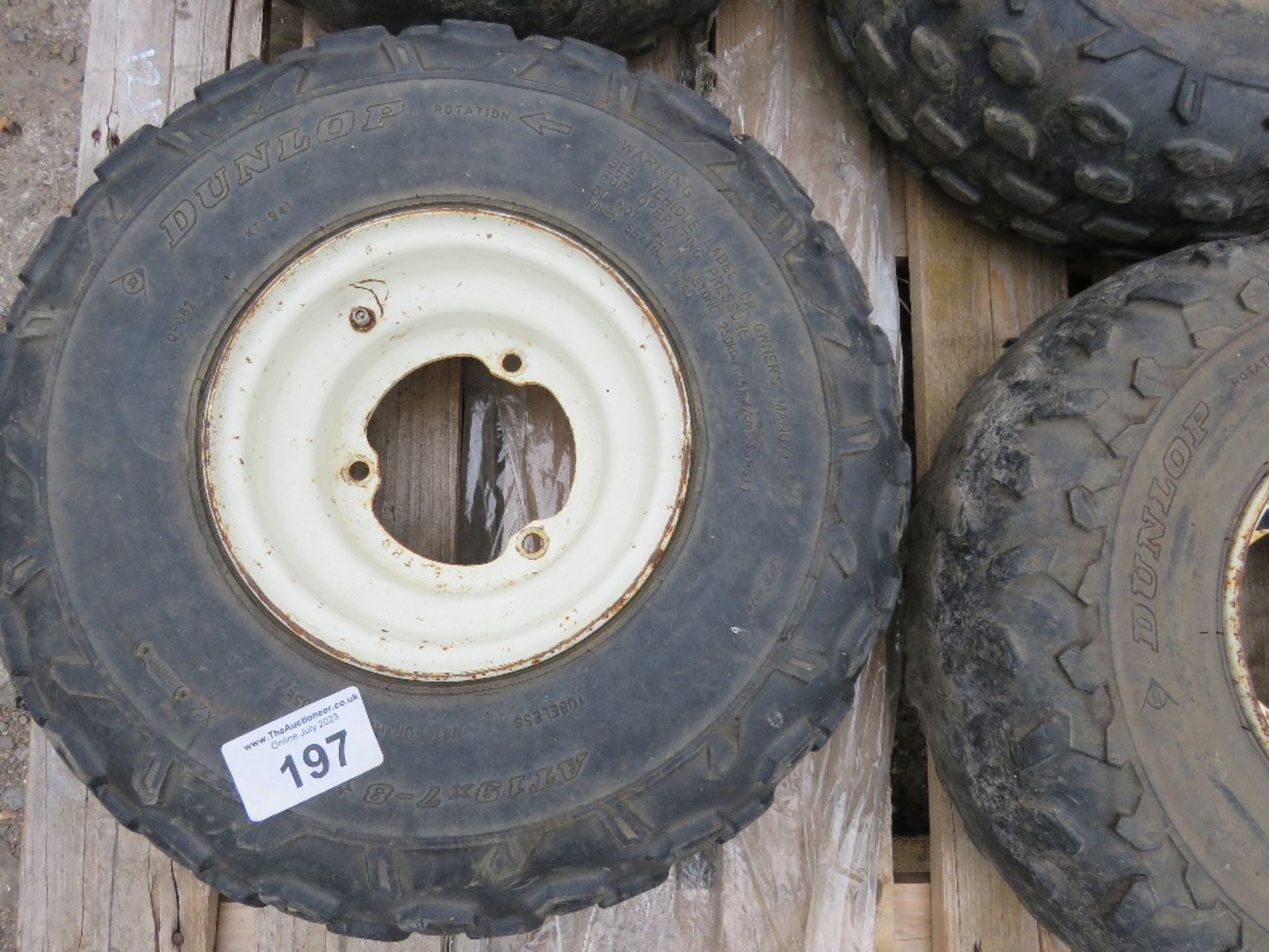 4 X QUAD BIKE WHEELS AND TYRES. THIS LOT IS SOLD UNDER THE AUCTIONEERS MARGIN SCHEME, THEREFORE N - Image 2 of 2