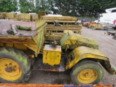 TWIN CYLINDER DIESEL DUMPER, 3 WAY TIPPING BUCK. HANDLE START WITH HANDLE. WHEN TESTED WAS SEEN TO R