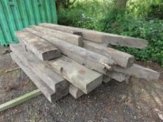 ASSORTED LARGE SIZED TIMBERS AND SLEEPERS. THIS LOT IS SOLD UNDER THE AUCTIONEERS MARGIN SCHEME,