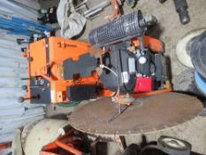 CLIPPER HEAVY DUTY PETROL ENGINED FLOOR SAW WITH A BLADE.