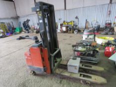 BT ROLATRUC BATTERY POWERED PALLET TRUCK/FORKLIFT WITH A CHARGER. WHEN TESTED WAS SEEN TO DRIVE AND