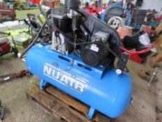 NUAIR 270LITRE 3 PHASE WORKSHOP COMPRESSOR. THIS LOT IS SOLD UNDER THE AUCTIONEERS MARGIN SCHEME,
