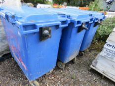 3NO LARGE WHEELED RUBBISH BINS. THIS LOT IS SOLD UNDER THE AUCTIONEERS MARGIN SCHEME, THEREFORE N
