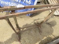 2 X WROUGHT IRON ANTIQUE TRESTLE STANDS. EXECUTOR SALE. THIS LOT IS SOLD UNDER THE AUCTIONEERS MA
