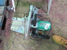 HITACHI MITRE SAW, 240VOLT POWERED. THIS LOT IS SOLD UNDER THE AUCTIONEERS MARGIN SCHEME, THEREFO