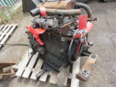 LISTER PETTER 4 CYLINDER DIESEL ENGINE WITH HYDRAULIC PUMP FITTED. THIS LOT IS SOLD UNDER THE AUC