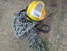 YALE 0.5TONNE CHAIN BLOCK AND TACKLE. SOURCED FROM WORKSHOP CLEARANCE. THIS LOT IS SOLD UNDER TH