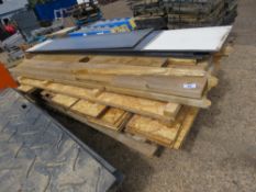 ASSORTED CONSTRUCTION BOARDS AND TIMBERS.