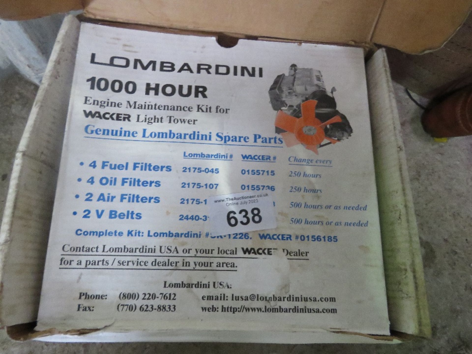 LOMBARDINI 1000 HOUR DIESEL ENGINE SERVICE KIT.