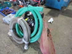 YANMAR DIESEL ENGINED WATER PUMP WITH SELECTION OF HOSES.