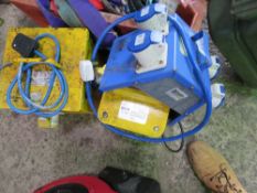 2 X TRANSFORMERS PLUS A 240VOLT SPLITTER BOX. THIS LOT IS SOLD UNDER THE AUCTIONEERS MARGIN SCHEM