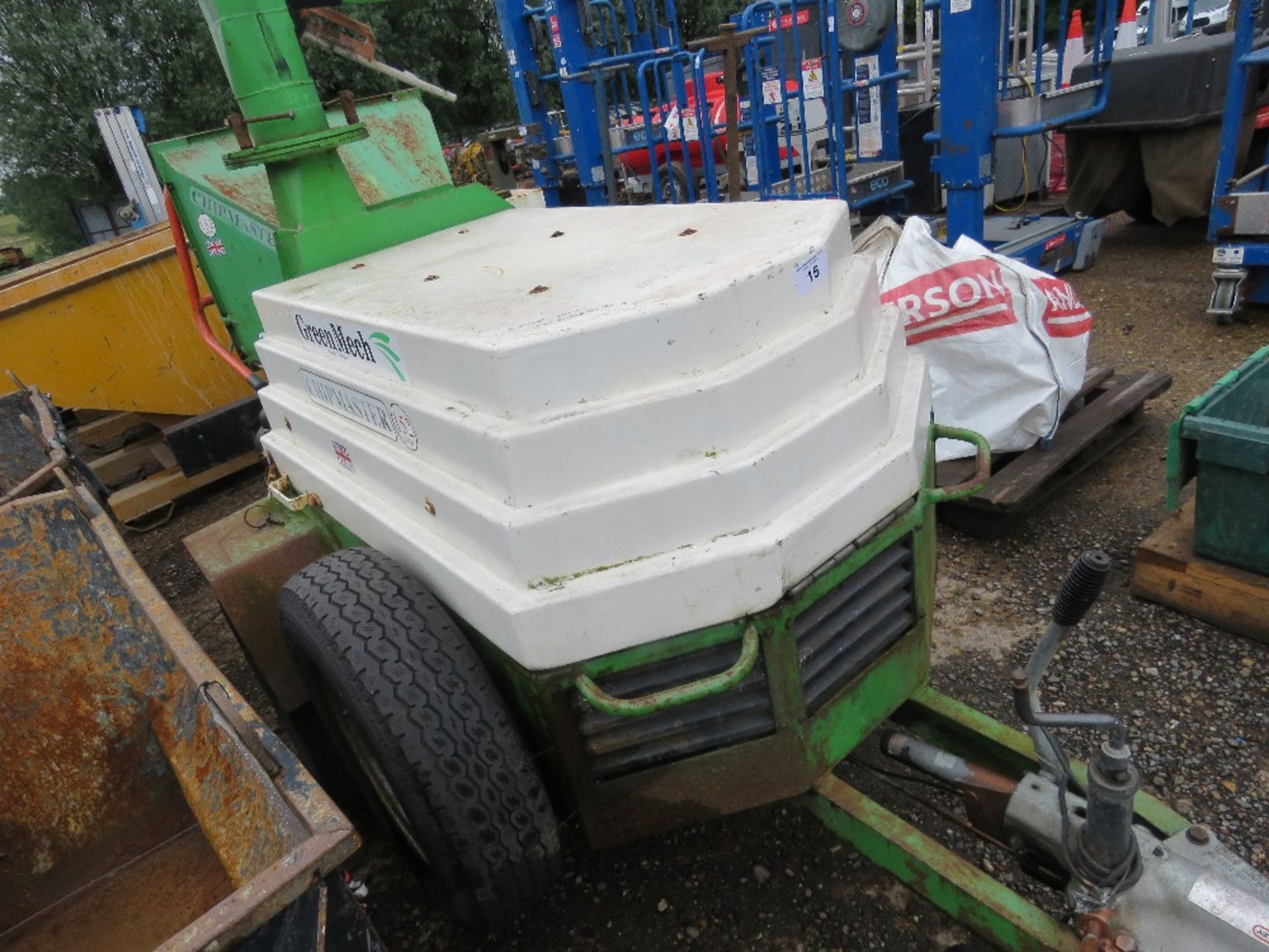 GREENMECH CHIPMASTER 152 TOWED DIESEL ENGINED CHIPPER. LISTER PETTER 3 CYLINDER ENGINE. OWNER RETIRI - Image 3 of 17