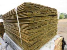 PACK OF PRESSURE TREATED SHIPLAP FENCE CLADDING TIMBER BOARDS. 1.72M LENGTH X 100MM WIDTH APPROX.