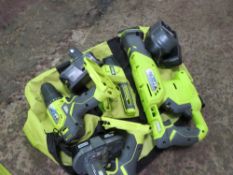 RYOBI 18VOLT ONE PACK BATTERY POWER TOOL SET WITH 4 TOOLS, 2 BATTERIES PLUS A CHARGER.