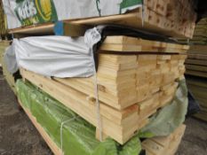PACK OF TREATED TIMBER BOARDS 1.03M X 140MM X 30MM APPROX, 96NO IN TOTAL APPROX.