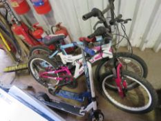 2 X BICYCLES PLUS 2 X SCOOTERS. THIS LOT IS SOLD UNDER THE AUCTIONEERS MARGIN SCHEME, THEREFORE N