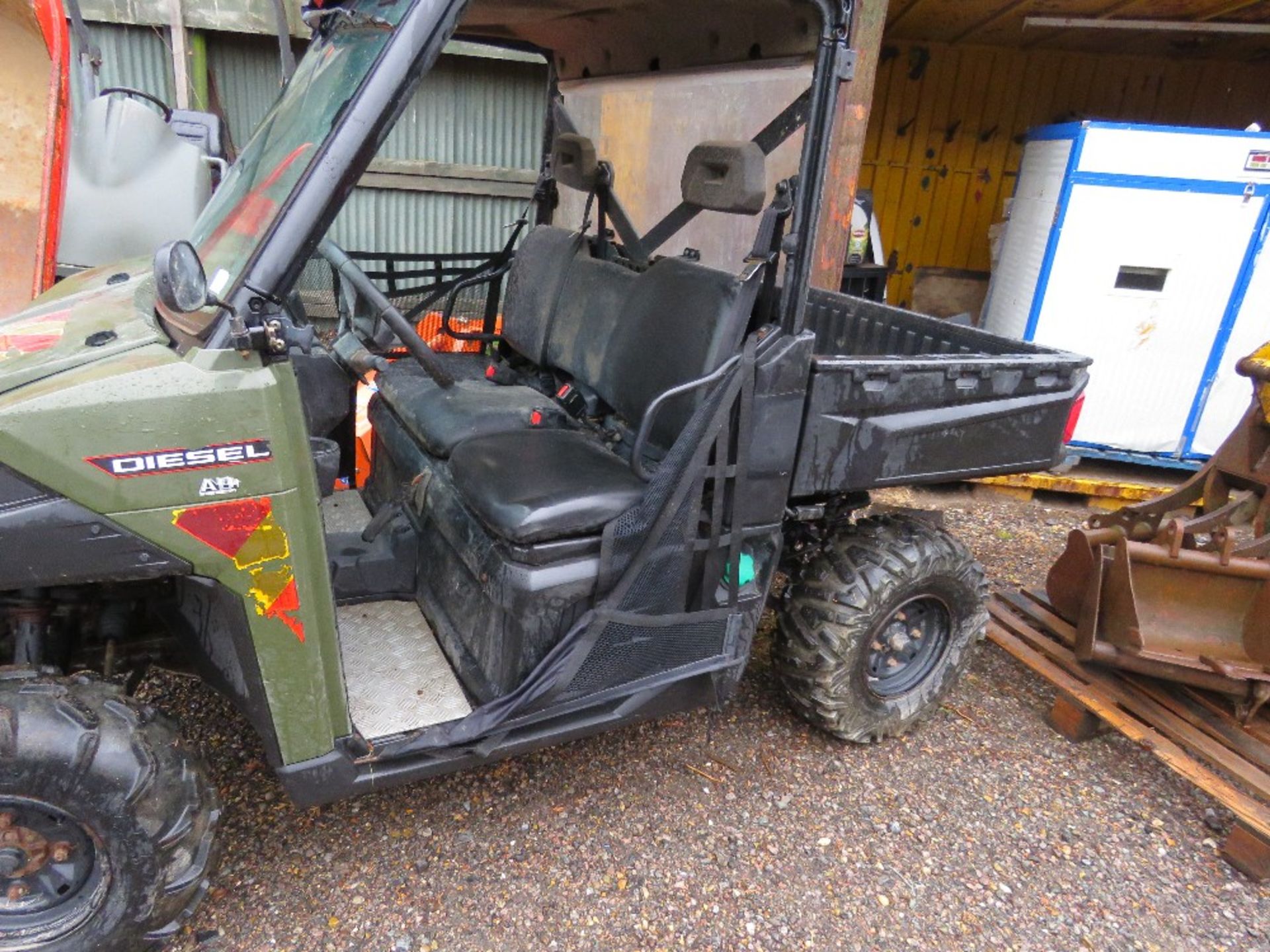 POLARIS RANGER DIESEL RTV BUGGY REG:EU68 EOY. FRONT AND REAR SCREENS AND ROOF. 2018 WITH V5. WHEN TE - Image 2 of 12