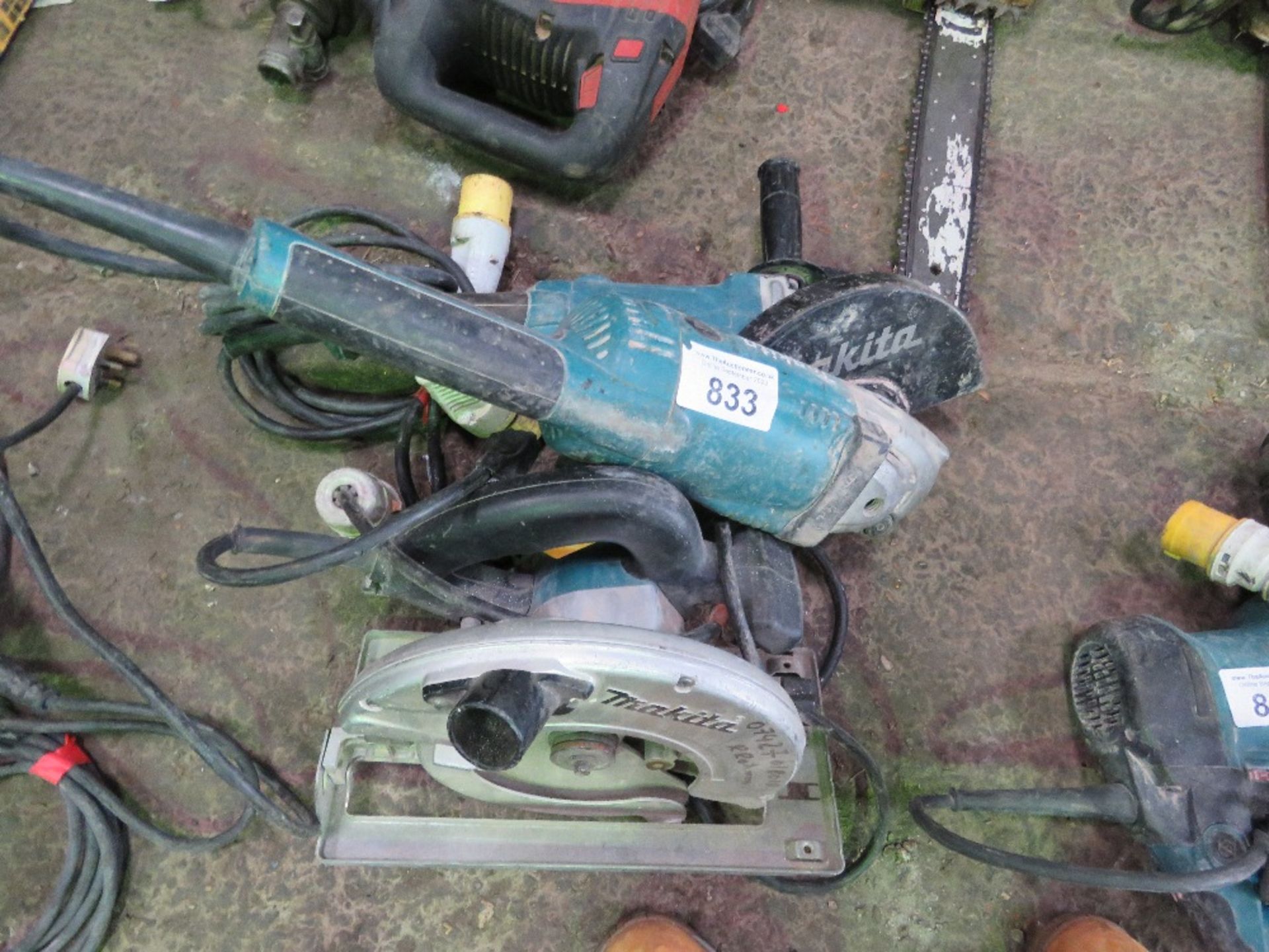 3 X POWER TOOLS: 2 X ANGLE GRINDERS PLUS A CIRCULAR SAW, 110VOLT. THIS LOT IS SOLD UNDER THE AUCT