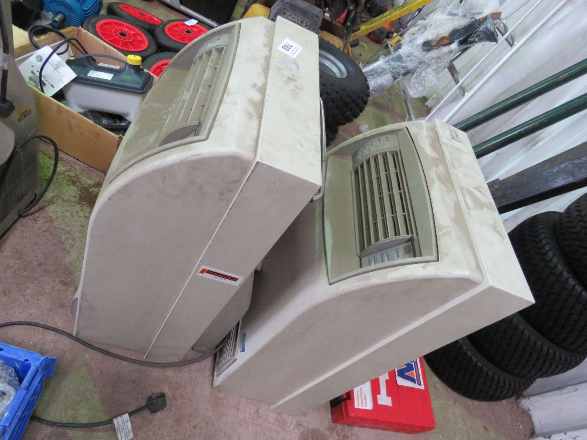 2 X HEAVY DUTY AIR CONDITIONERS, 240VOLT POWERED.