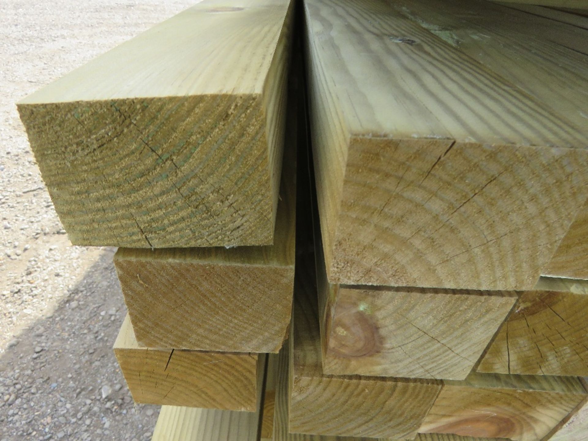 LARGE PACK OF TREATED TIMBER BATTENS / POSTS 70MM X50MM APPROX 2.0M -2.7M LENGTH APPROX. 150NO PIECE - Image 3 of 3