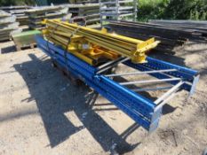 QUANTITY OF BLUE / YELLOW PALLET RACKING, 6NO UPRIGHTS 2.5-3.9M HEIGHT APPROX.
