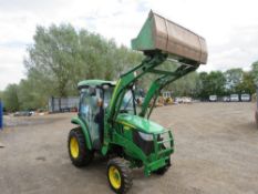 JOHN DEERE 3045R 4WD TRACTOR , FULL CAB WITH 300GX LOADER FITTED. 2203 REC HOURS. BUYERS PREMIUM 10%