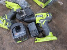 2 X RYOBI BATTERY DRILL AND DRIVER TOOL SETS, BOXED: INCLUDES BAG, DRILL, DRIVER, CHARGER, 2 BATTERI