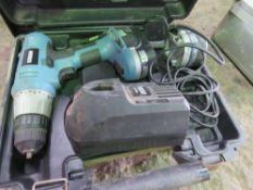 4 X POWER TOOLS: ANGLE GRINDER, DRILL, BATTERY DRILL, BATTERY CIRCULAR SAW.