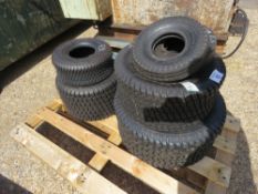 6NO ASSORTED MOWER/TRAILER TYRES, UNUSED.