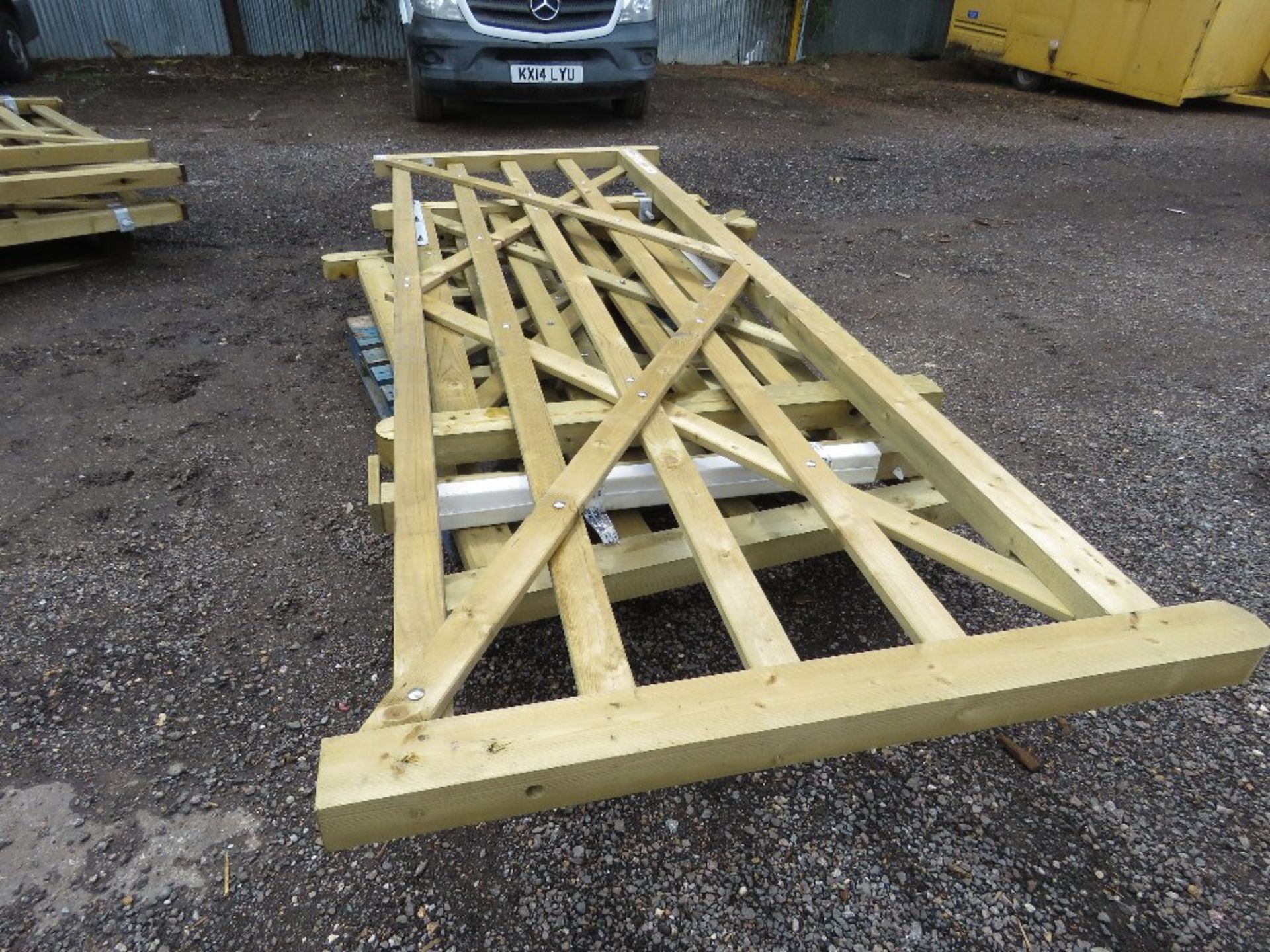 4NO WOODEN FIELD GATES: 3.3M,2.1M, 1.95M AND 1.8M WIDTH. - Image 8 of 8