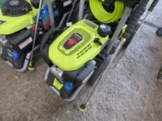 RYOBI 3000PSI HONDA ENGINED PRESSURE WASHER WITH AUTOMATIC SOAP DILUTION. UNUSED WITH LANCE AND HOSE