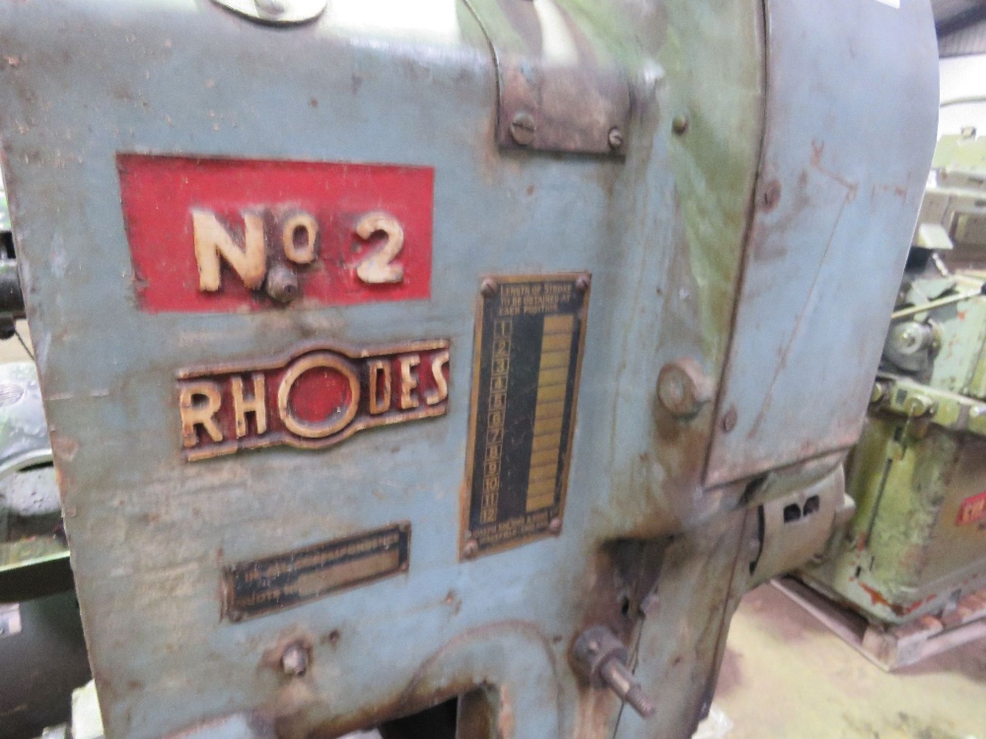 RHODES No2 PRESS UNIT. THIS LOT IS SOLD UNDER THE AUCTIONEERS MARGIN SCHEME, THEREFORE NO VAT WIL - Image 5 of 7