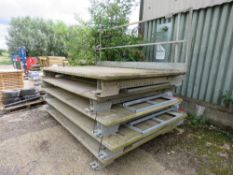 5NO PERI 180 SAFETY DECK PANELS, 3METRE OVERALL LENGTH X 2.1M OVERALL DEPTH APPROX. WITH FOLDING HAN