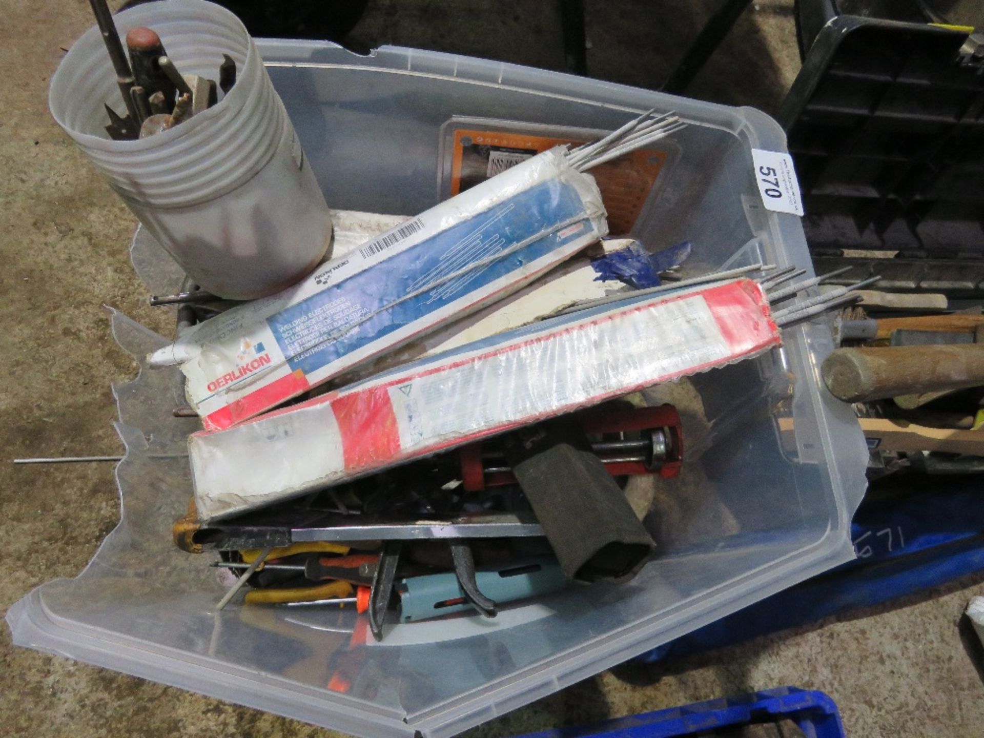 BOX OF WELDING RODS, TOOLS, DRILL BITS ETC. THIS LOT IS SOLD UNDER THE AUCTIONEERS MARGIN SCHEME, - Image 4 of 4