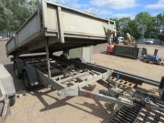 IFOR WILLIAMS TWIN AXLED PLANT TRAILER 12FT X 6FT APPROX. ORIGINALLY A TIPPER BUT NO TIPPING EQUIPME