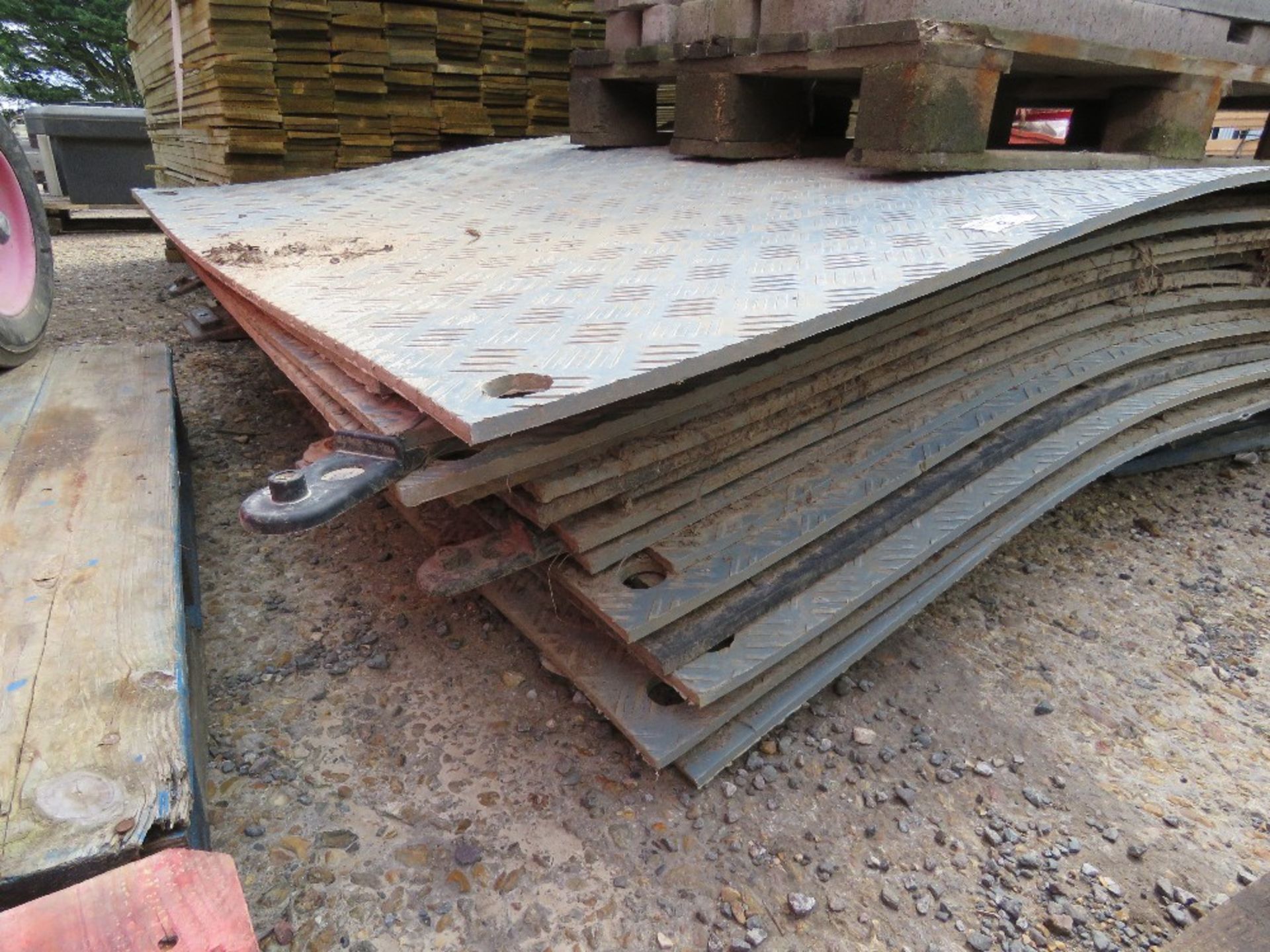 STACK OF GREY TRACK MATS, 10MM THICKNESS: 19NO APPROX @ 1.25M X 2.5M. DIRECT FROM LOCAL DEPOT CLOSU - Image 2 of 3