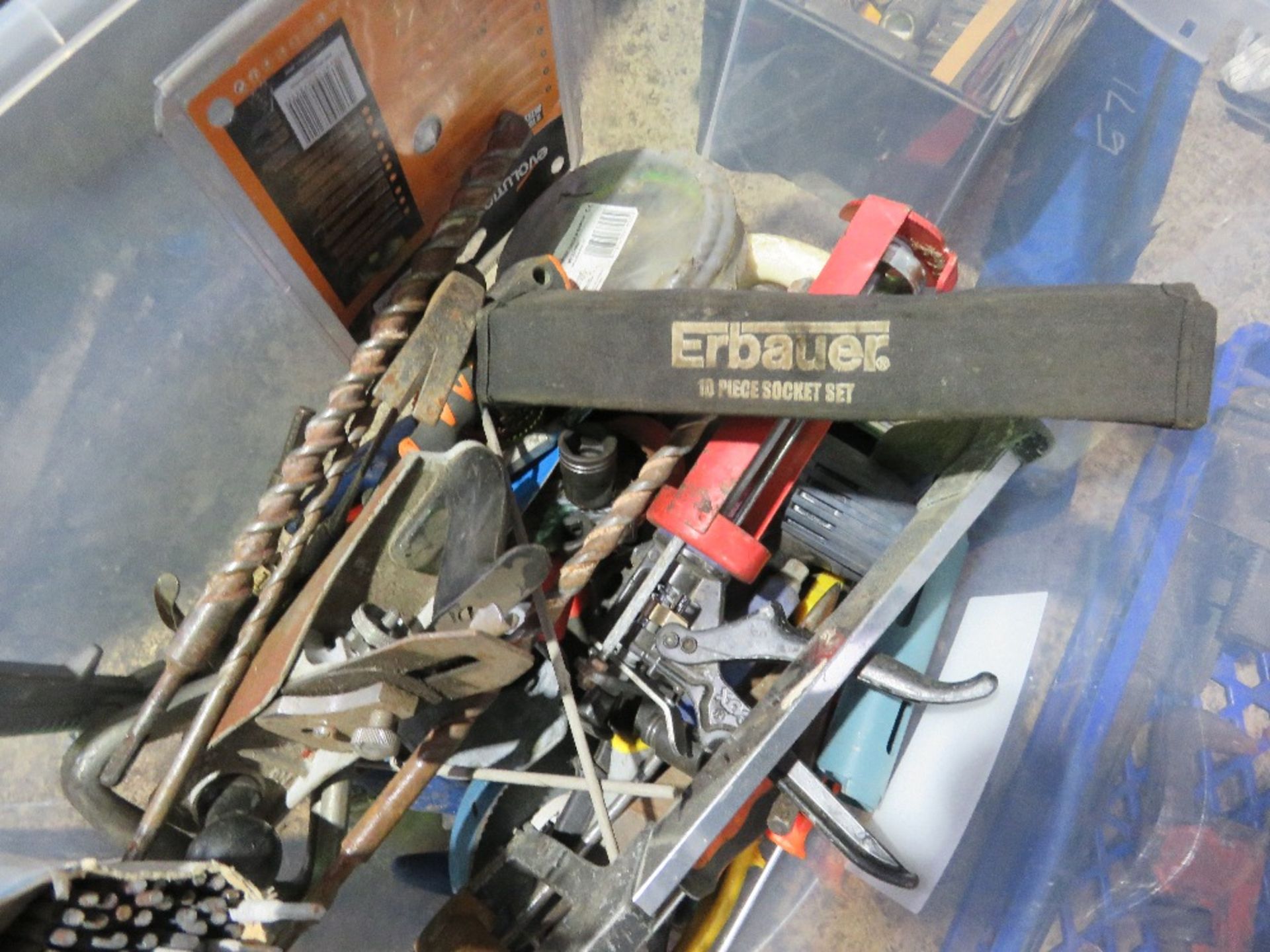 BOX OF WELDING RODS, TOOLS, DRILL BITS ETC. THIS LOT IS SOLD UNDER THE AUCTIONEERS MARGIN SCHEME, - Image 2 of 4